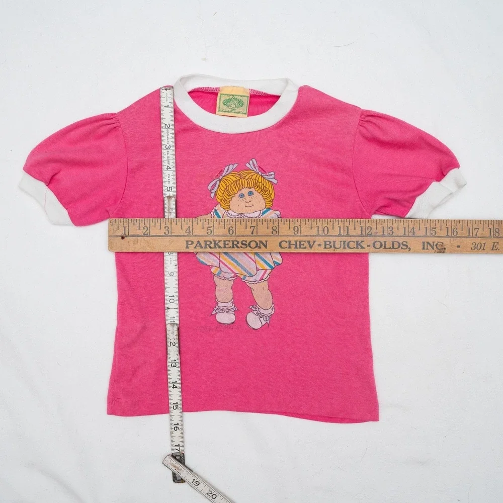 Cabbage Patch Kids Short Sleeve Pajama Shirt Top 1983 Inc Pink Ringer Size 6 USA